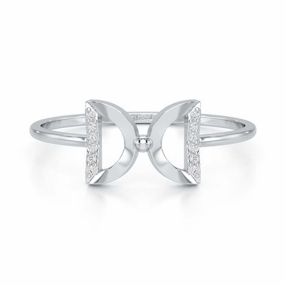 Delicate Knot Silver Ring - White Gold - Image 4