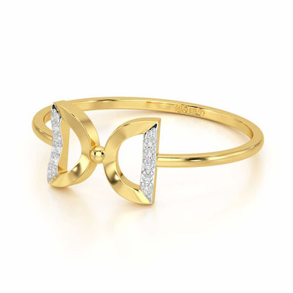 Delicate Knot Silver Ring - Yellow Gold - Image 2