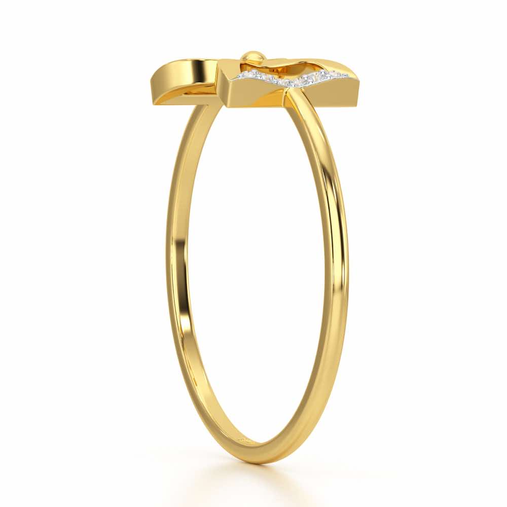 Delicate Knot Silver Ring - Yellow Gold - Image 3
