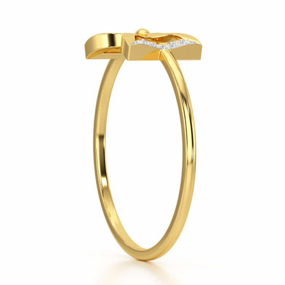 Delicate Knot Silver Ring - Yellow Gold - Image 3