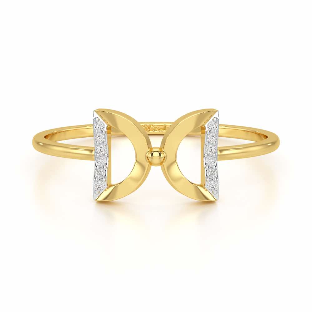 Delicate Knot Silver Ring - Yellow Gold - Image 4