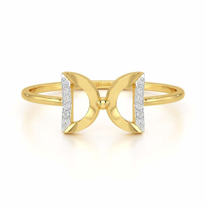 Delicate Knot Silver Ring - Yellow Gold - Image 4