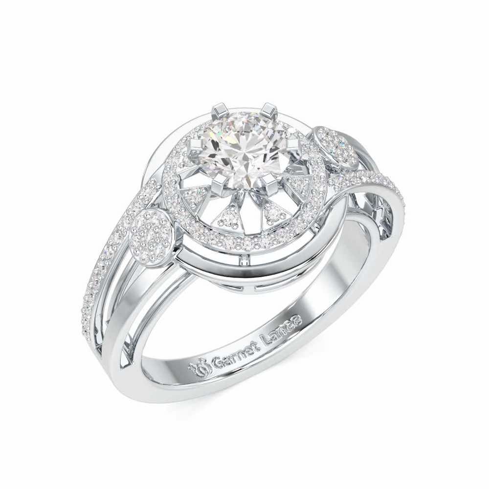 Delicate Luminescence Solitaire Ring - White Gold - Image 1