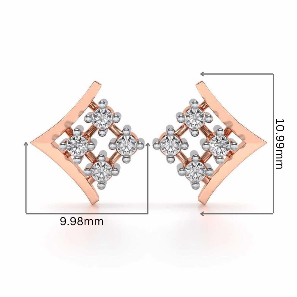 Delicate Pointer Silver Studs - Rose Gold - Image 2