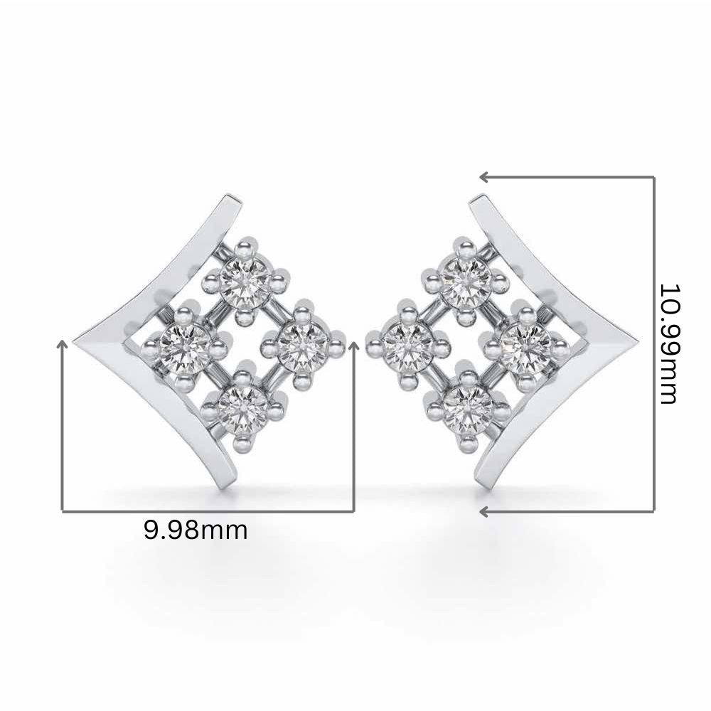 Delicate Pointer Silver Studs - White Gold - Image 2