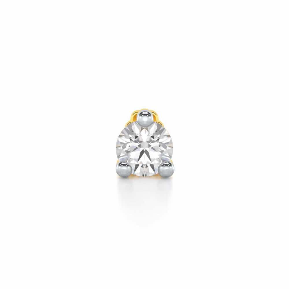 Delicate Shine Silver Nosepin - Yellow Gold - Image 1