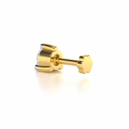 Delicate Shine Silver Nosepin - Yellow Gold - Image 4