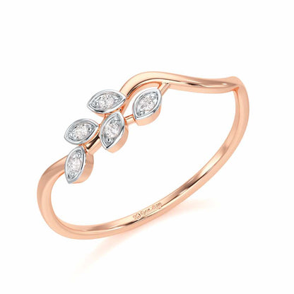 Delicate Vine Silver Ring - Rose Gold - Image 1