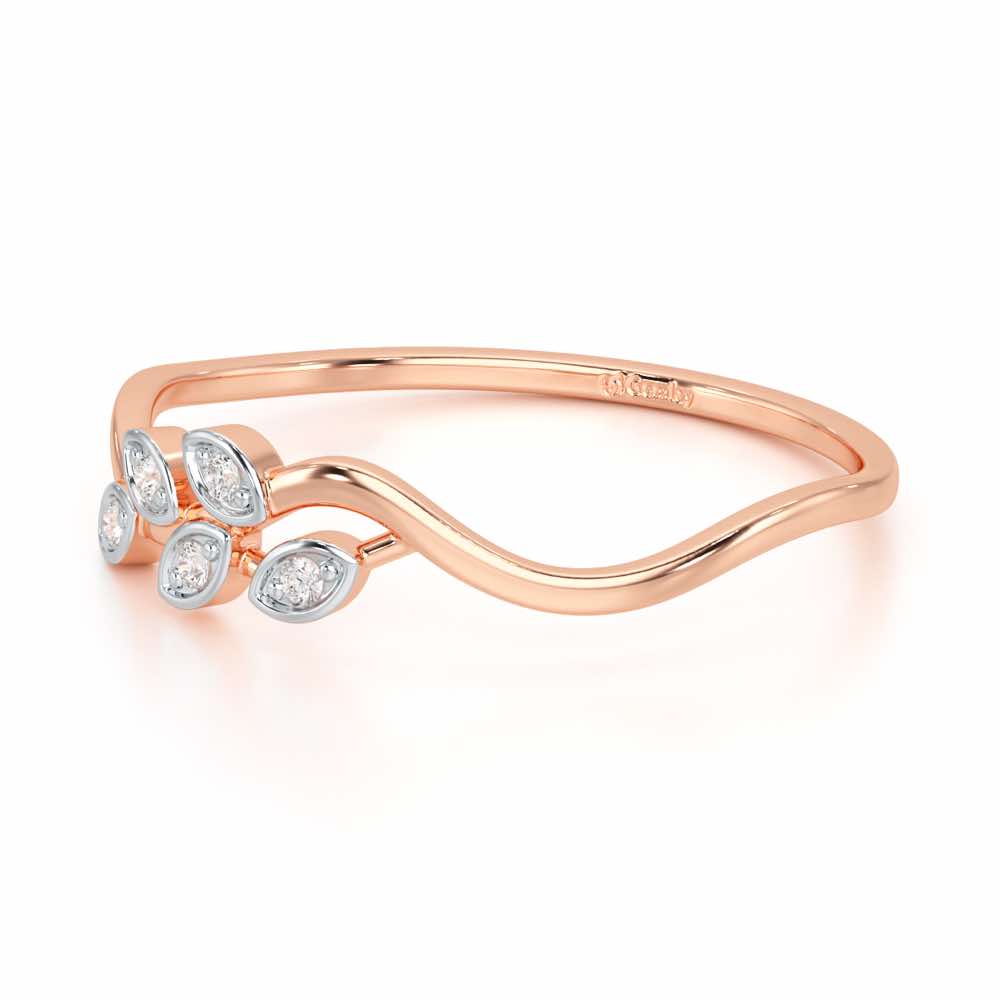 Delicate Vine Silver Ring - Rose Gold - Image 2