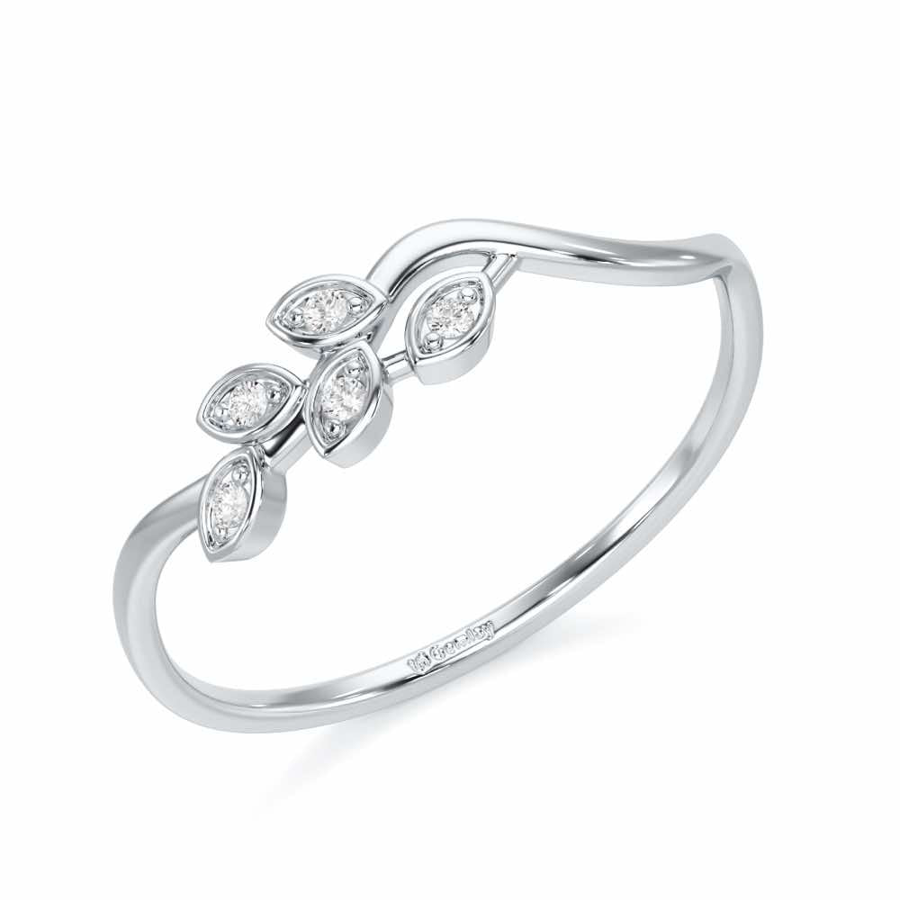 Delicate Vine Silver Ring - White Gold - Image 1