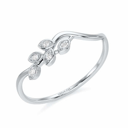 Delicate Vine Silver Ring - White Gold - Image 1