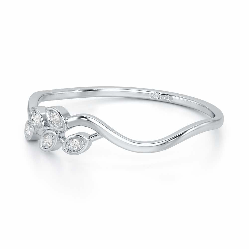 Delicate Vine Silver Ring - White Gold - Image 2