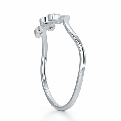 Delicate Vine Silver Ring - White Gold - Image 3