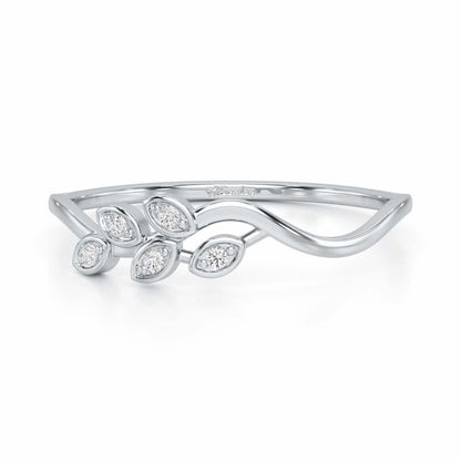 Delicate Vine Silver Ring - White Gold - Image 4