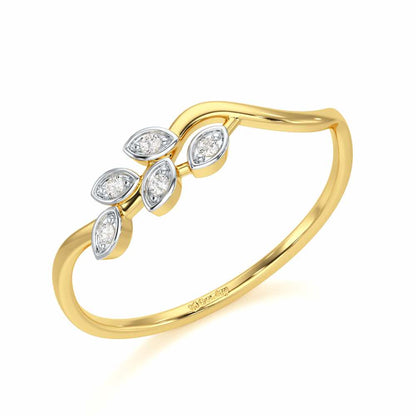 Delicate Vine Silver Ring - Yellow Gold - Image 1