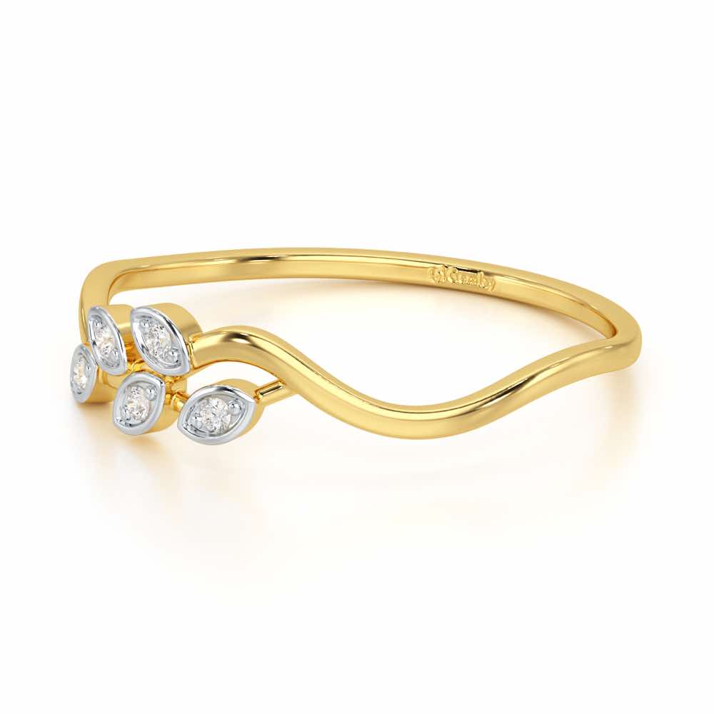 Delicate Vine Silver Ring - Yellow Gold - Image 2