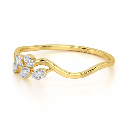 Delicate Vine Silver Ring - Yellow Gold - Image 2