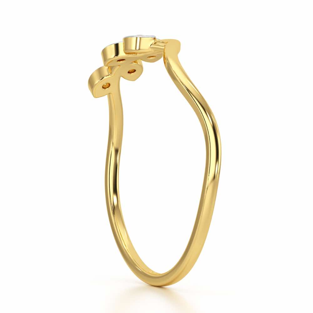 Delicate Vine Silver Ring - Yellow Gold - Image 3