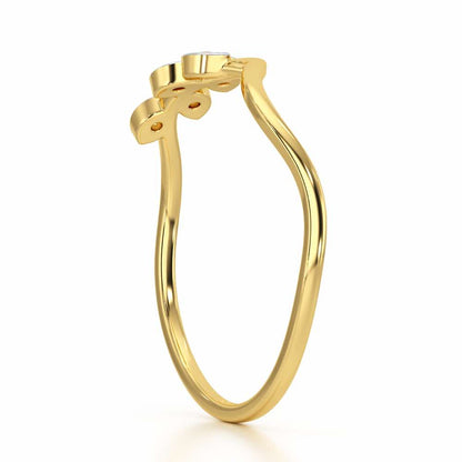 Delicate Vine Silver Ring - Yellow Gold - Image 3