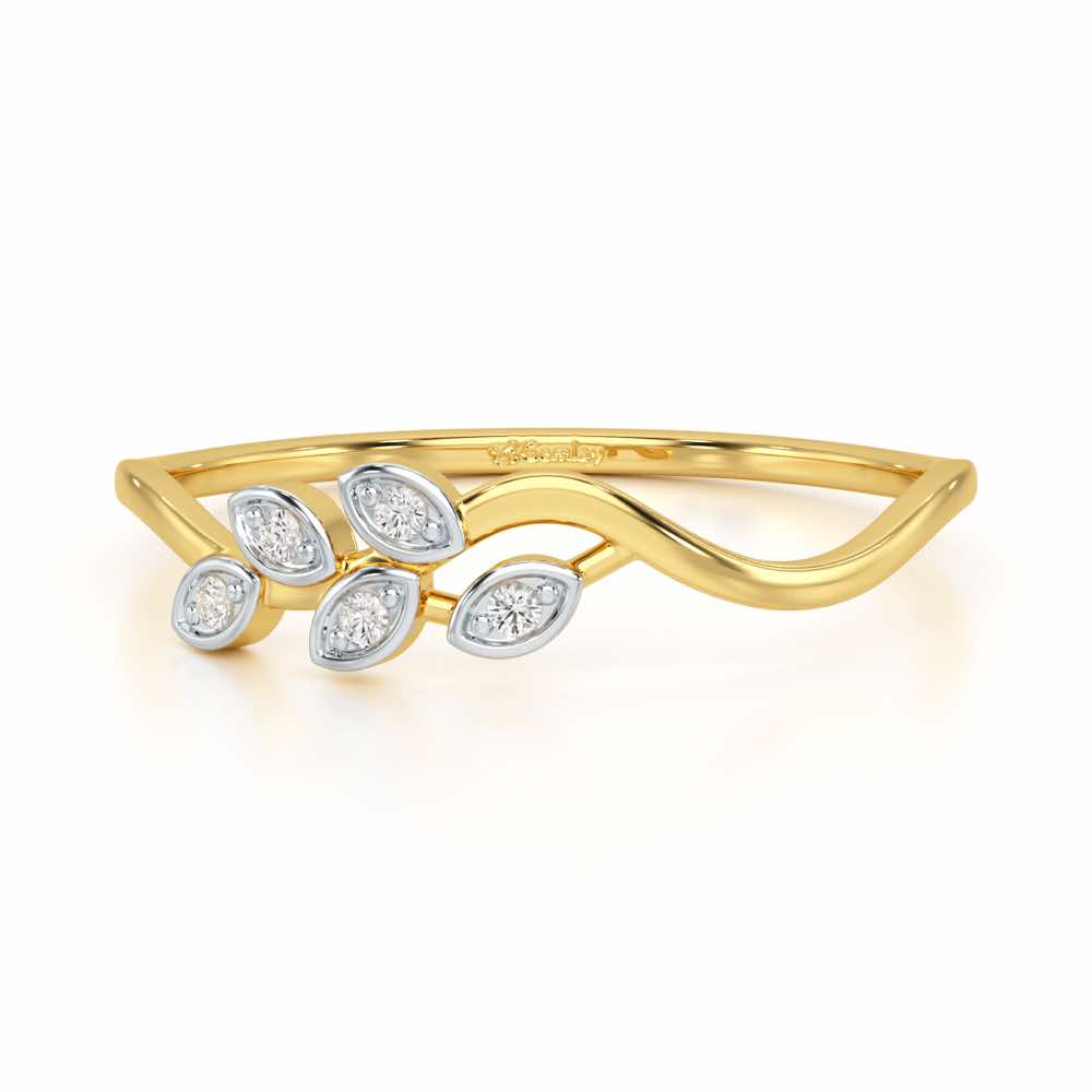 Delicate Vine Silver Ring - Yellow Gold - Image 4