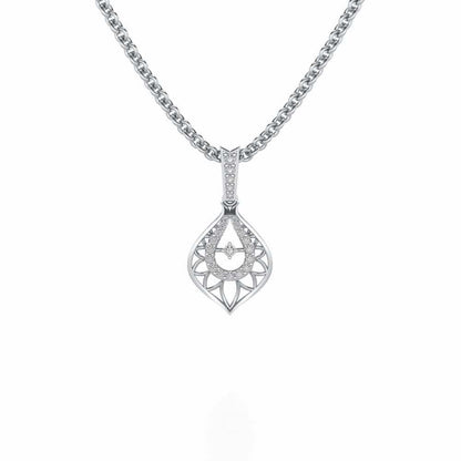 Deluxe Cue Silver Pendant - White Gold - Image 1