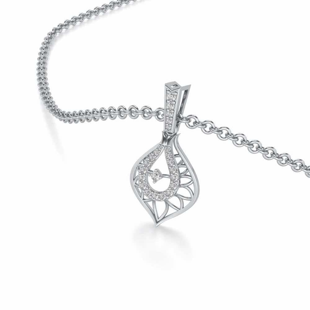 Deluxe Cue Silver Pendant - White Gold - Image 2