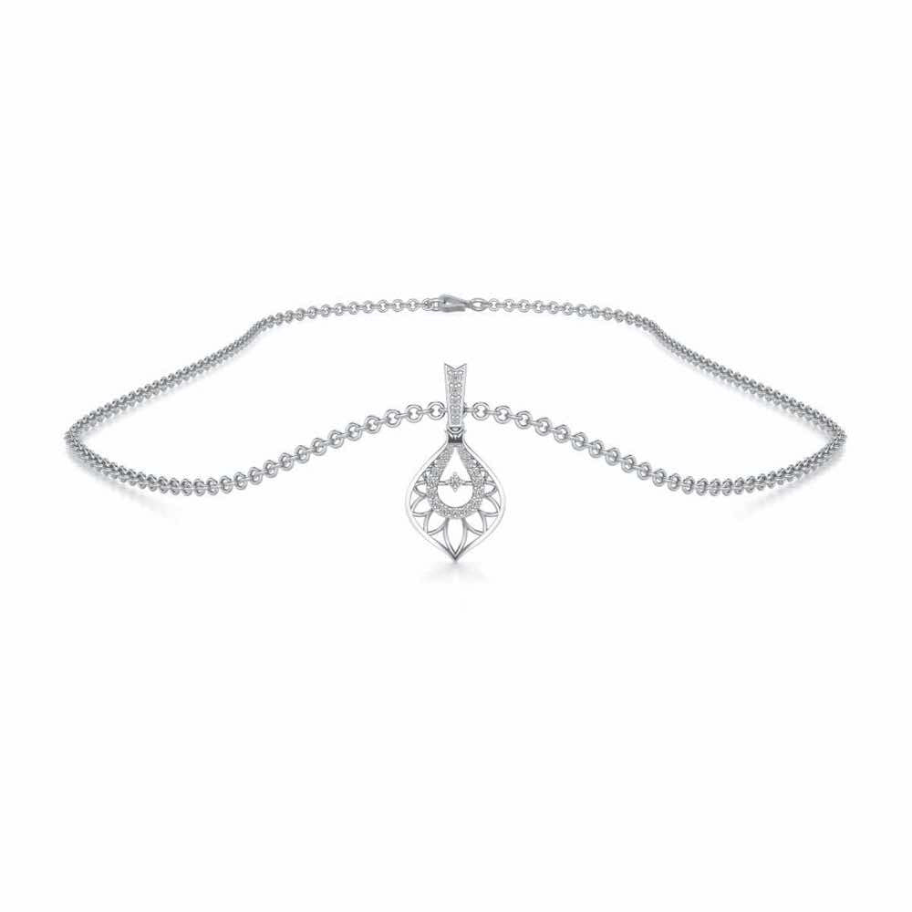 Deluxe Cue Silver Pendant - White Gold - Image 3
