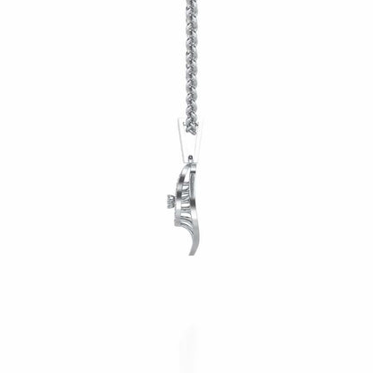 Deluxe Cue Silver Pendant - White Gold - Image 4