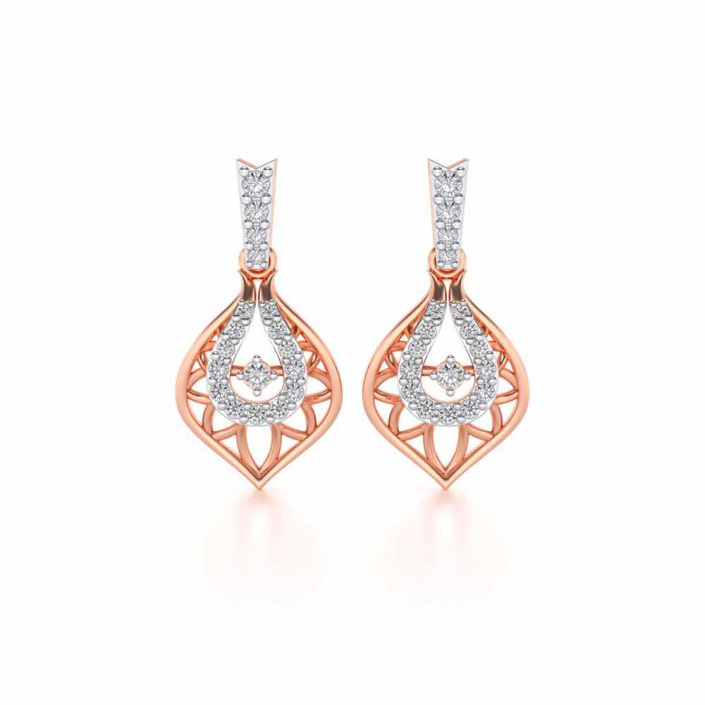 Deluxe Cue Silver Earrings - Rose Gold - Image 1