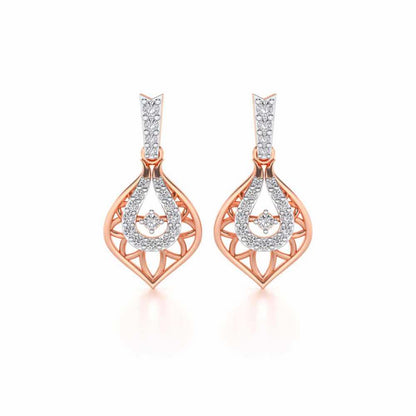 Deluxe Cue Silver Earrings - Rose Gold - Image 1