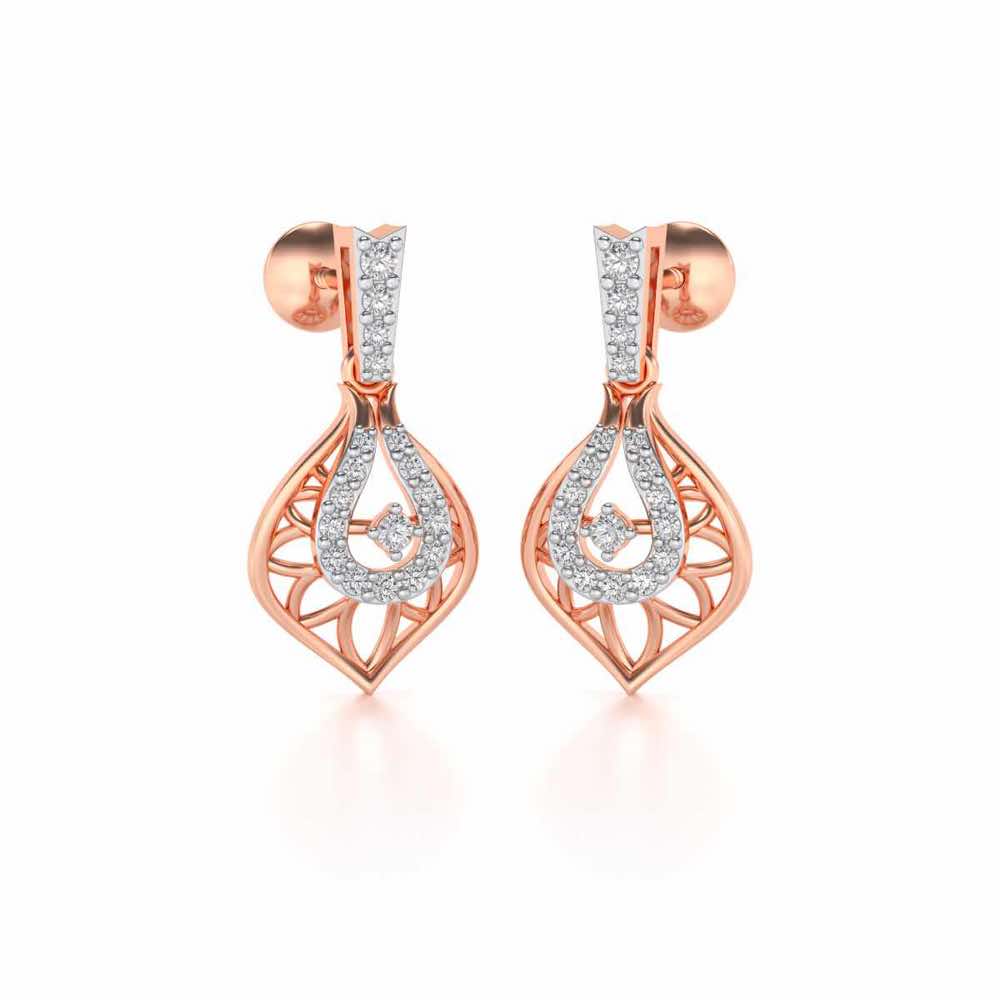 Deluxe Cue Silver Earrings - Rose Gold - Image 2
