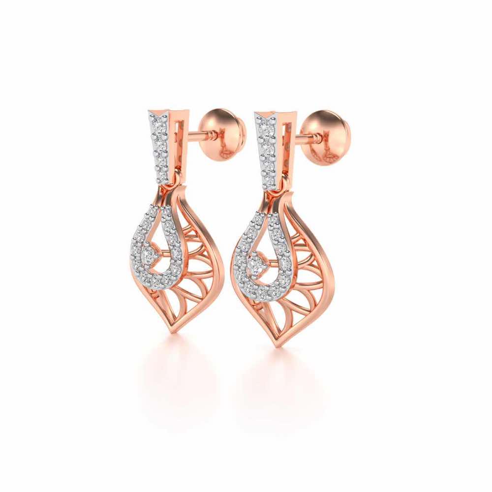 Deluxe Cue Silver Earrings - Rose Gold - Image 3