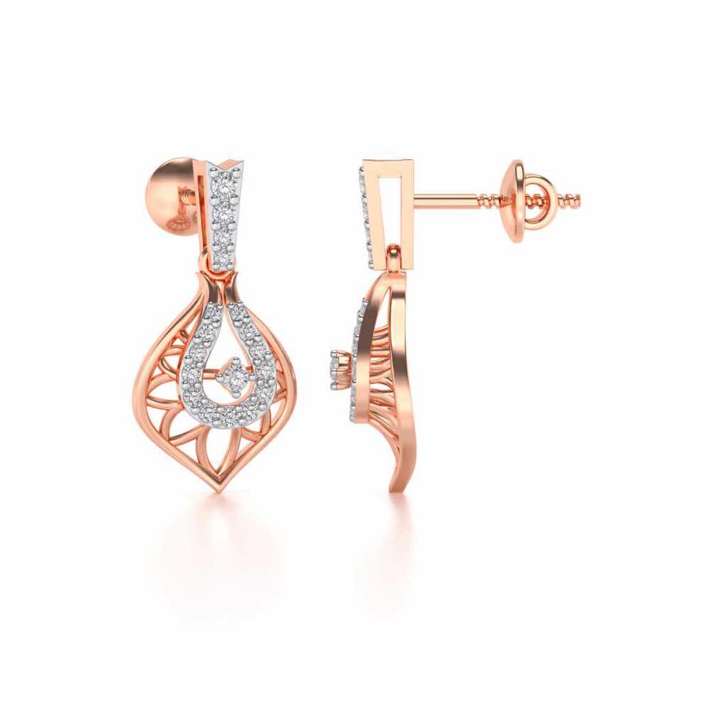 Deluxe Cue Silver Earrings - Rose Gold - Image 4