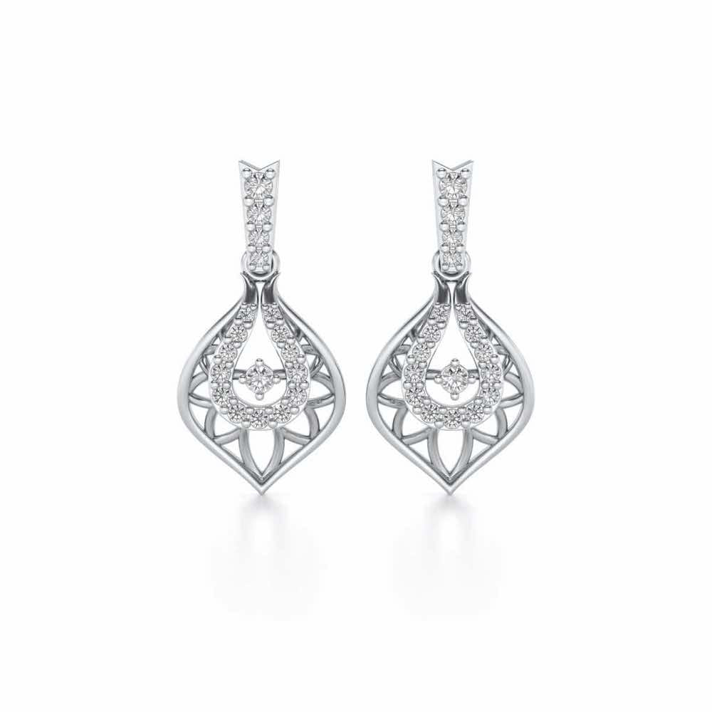 Deluxe Cue Silver Earrings - White Gold - Image 1