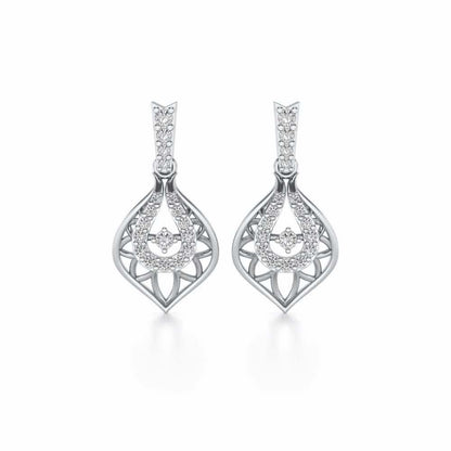 Deluxe Cue Silver Earrings - White Gold - Image 1