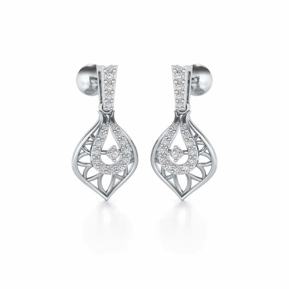 Deluxe Cue Silver Earrings - White Gold - Image 2