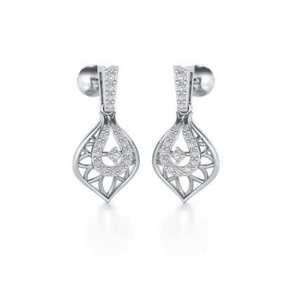 Deluxe Cue Silver Earrings - White Gold - Image 2