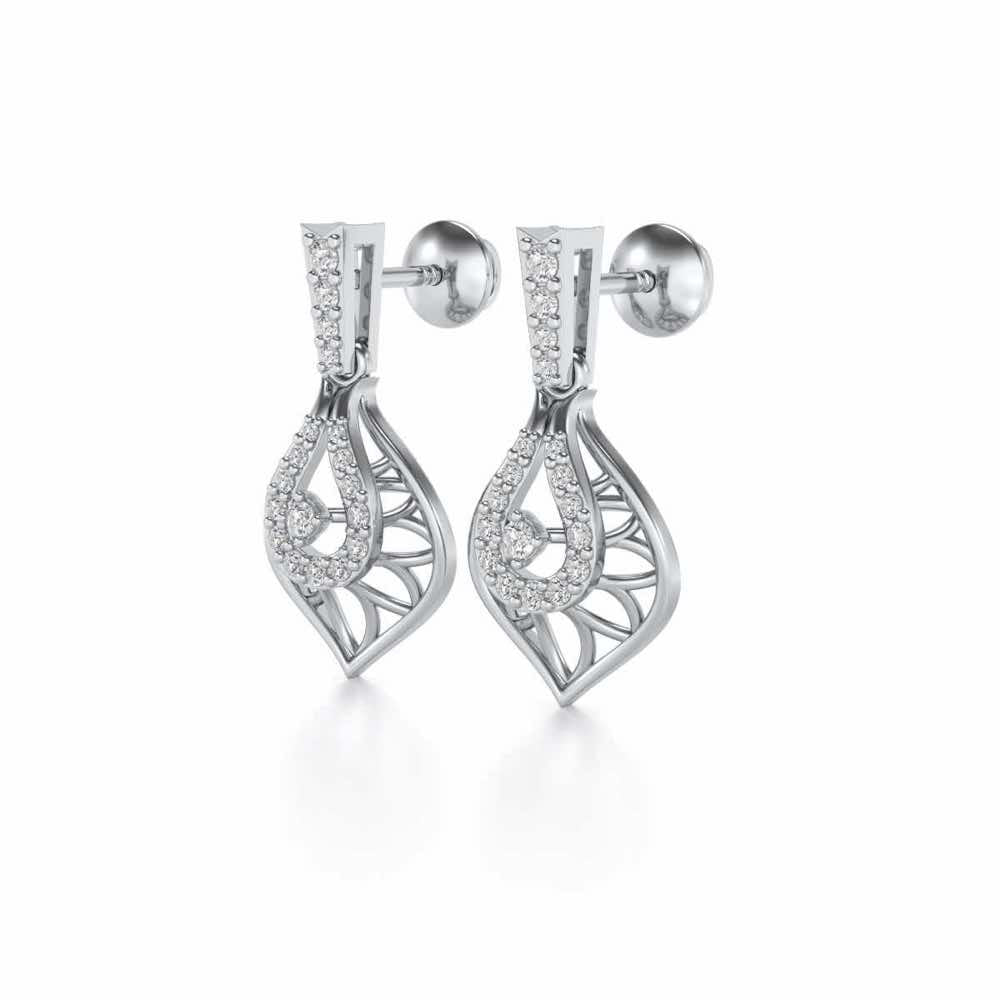 Deluxe Cue Silver Earrings - White Gold - Image 3