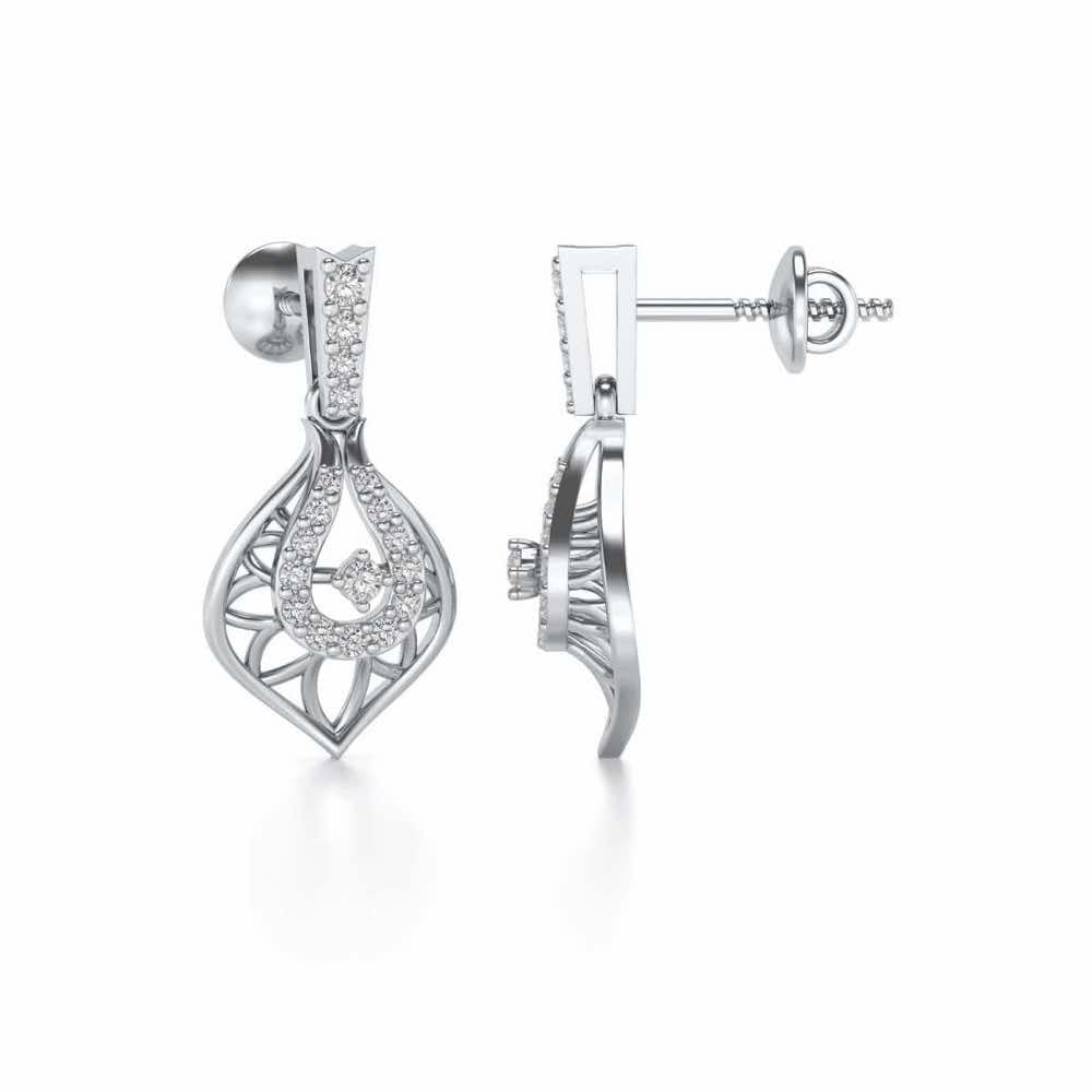 Deluxe Cue Silver Earrings - White Gold - Image 4