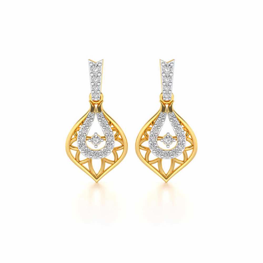 Deluxe Cue Silver Earrings - Yellow Gold - Image 1