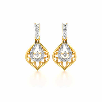 Deluxe Cue Silver Earrings - Yellow Gold - Image 1