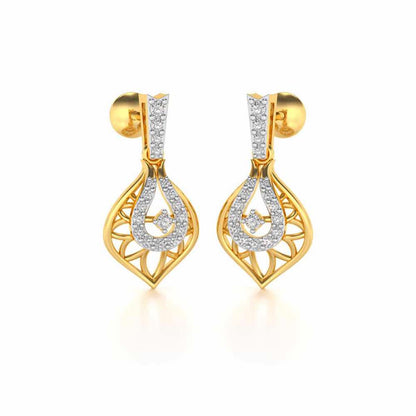 Deluxe Cue Silver Earrings - Yellow Gold - Image 2