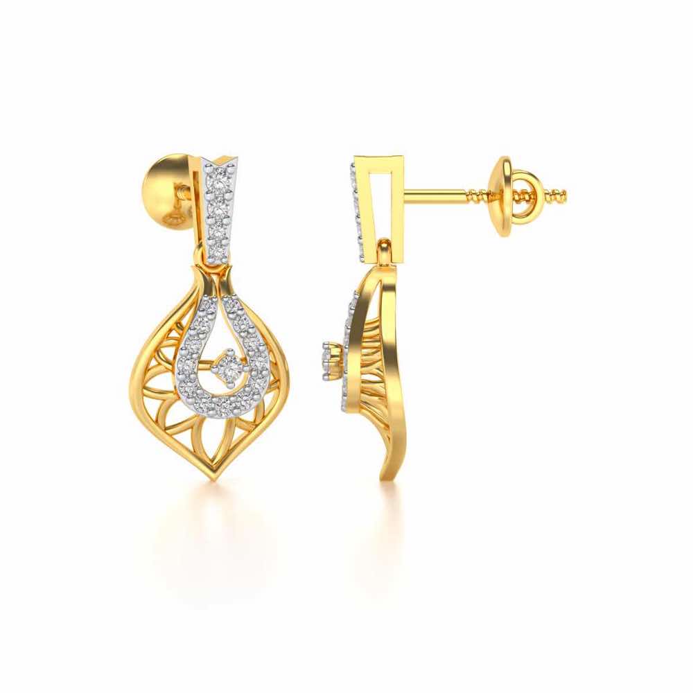 Deluxe Cue Silver Earrings - Yellow Gold - Image 4