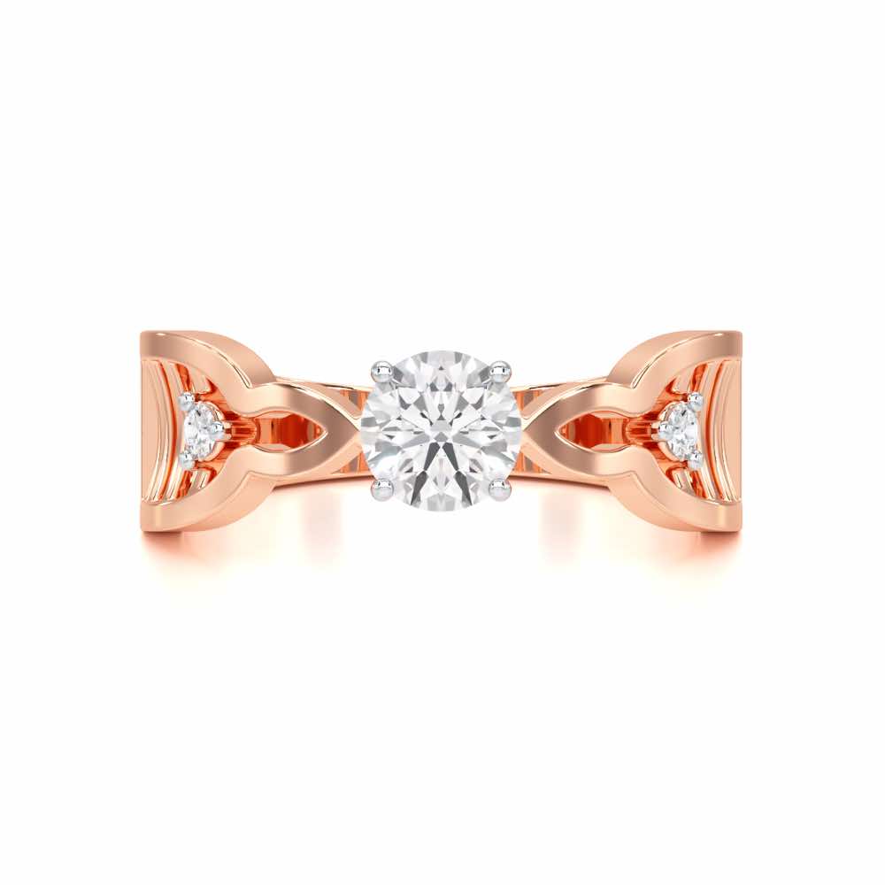 Deluxe Ladder Solitaire Ring - Rose Gold - Image 4