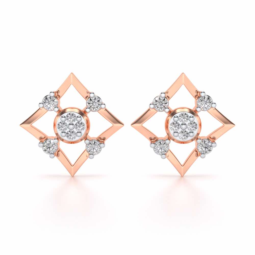 Demoiselle Silver Studs - Rose Gold - Image 1