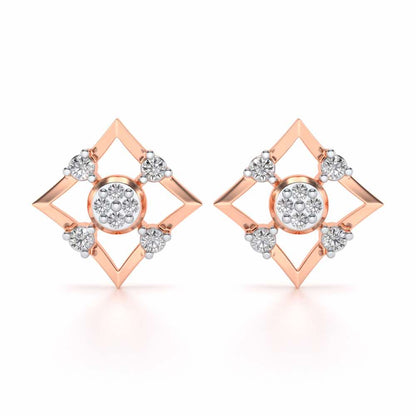 Demoiselle Silver Studs - Rose Gold - Image 1