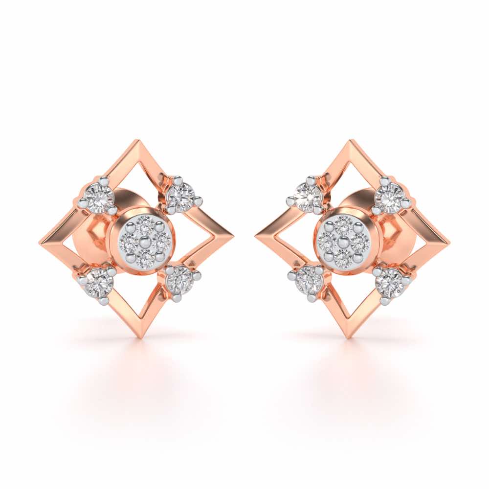 Demoiselle Silver Studs - Rose Gold - Image 2