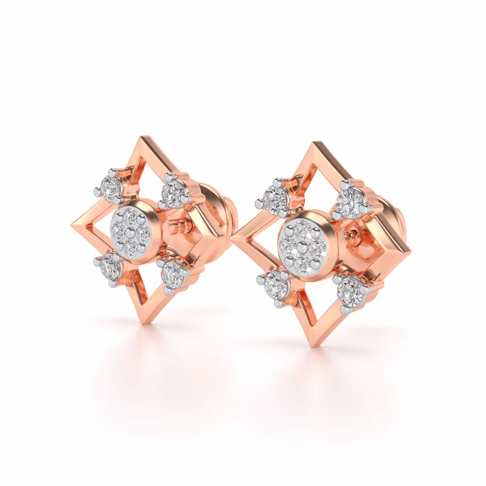 Demoiselle Silver Studs - Rose Gold - Image 3