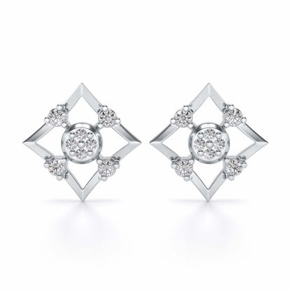 Demoiselle Silver Studs - White Gold - Image 1