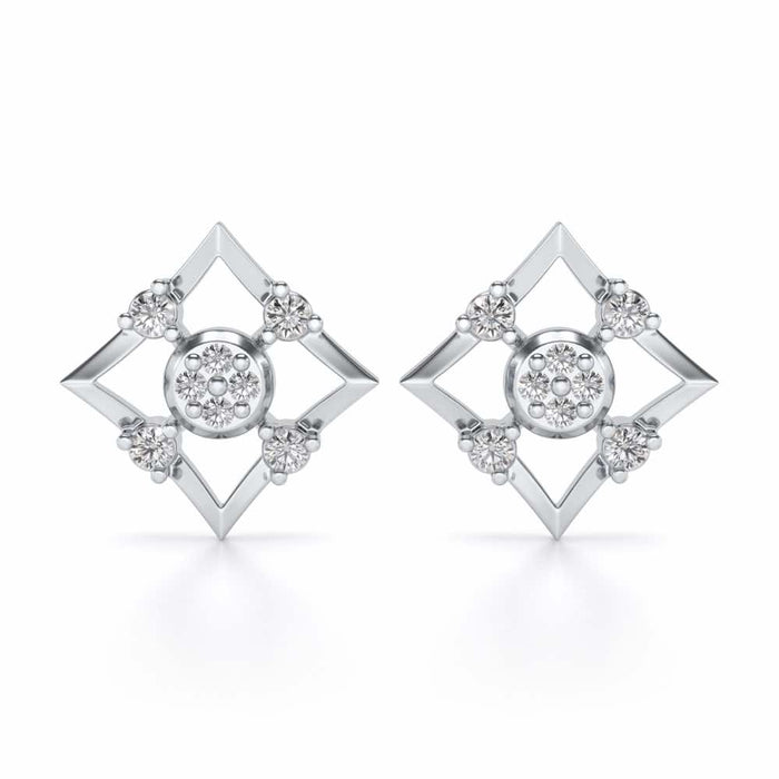 Demoiselle Silver Studs - White Gold - Image 1